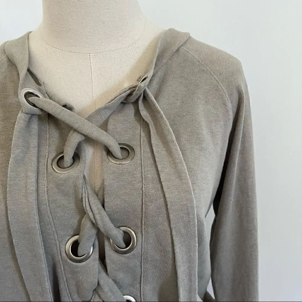 Monrow Lace Up Sweatshirt Small - Picture 3 of 7